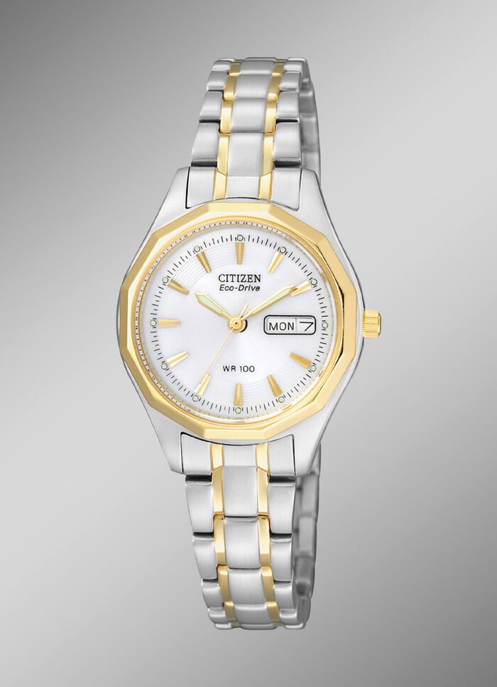 Dameshorloge van roestvrij staal in bicolor 