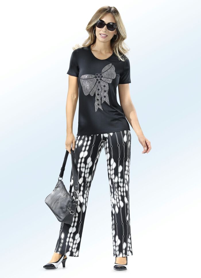 Broek met felgekleurde print 