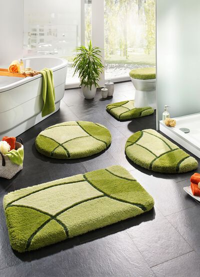Badmattenset met gedetailleerde hoge en diepe structuur 