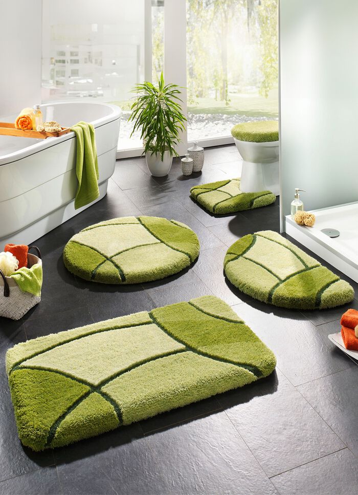 Badmattenset met gedetailleerde hoge en diepe structuur 