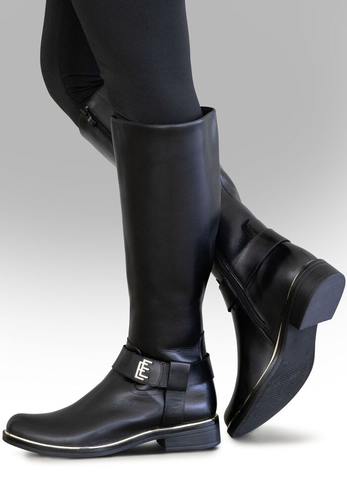 ELENA EDEN, trendy dameslaarzen, winterschoenen, breedte G, met rits ZWART