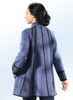 Lange cardigan in klokmodel ROOKBLAUW-ZWART