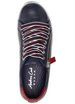 Andrea Conti sneakers met slimme contrasterende vetersluiting NAVY-ROOD