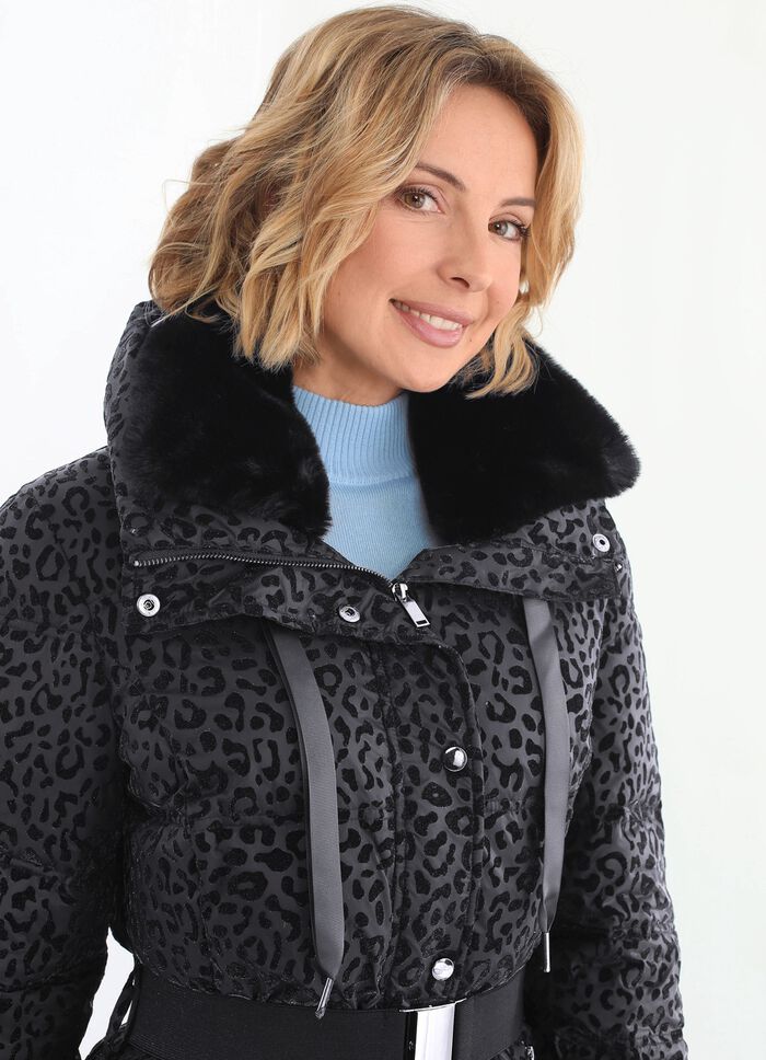 Korte jas met stretchriem 