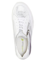 Waldläufer vetersneakers met metallic reliëf WIT-IJSGRIJS-LILA