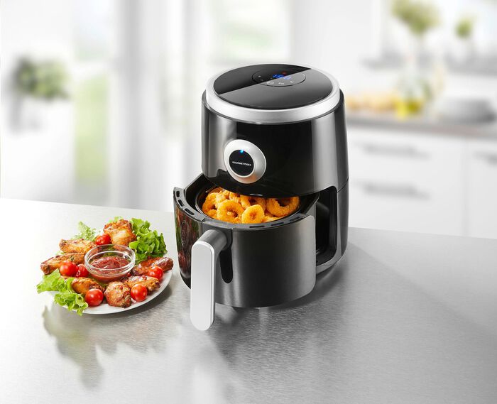 Energiezuinige heteluchtfriteuse ZWART-ZILVER