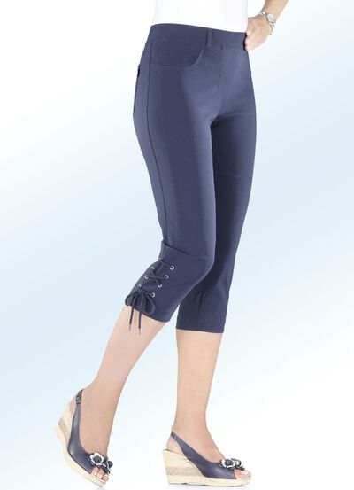 Capri-broek met verfijnde vetersluiting 