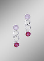 Roze kristallen oorbellen 