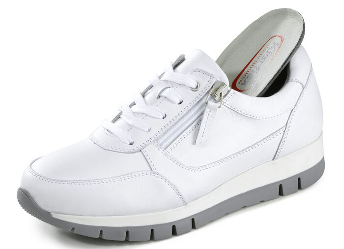 ELENA EDEN, sportieve damessneakers, breedte H, met uitneembaar voetbed WIT