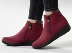 ELENA EDEN enkellaarzen met nappaleren bekleding RUBY RED