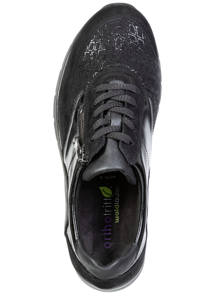 Waldläufer, comfortabele damessneakers, breedte K, met uitneembaar voetbed SCHWARZ