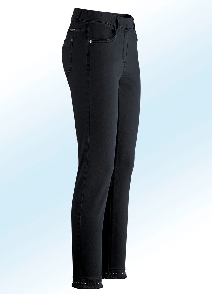 Magic-jeans met mooie studs en trendy franjes 
