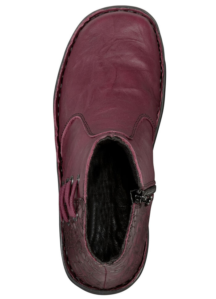 ELENA EDEN laarsje met gekreukelde structuur BORDEAUXROOD