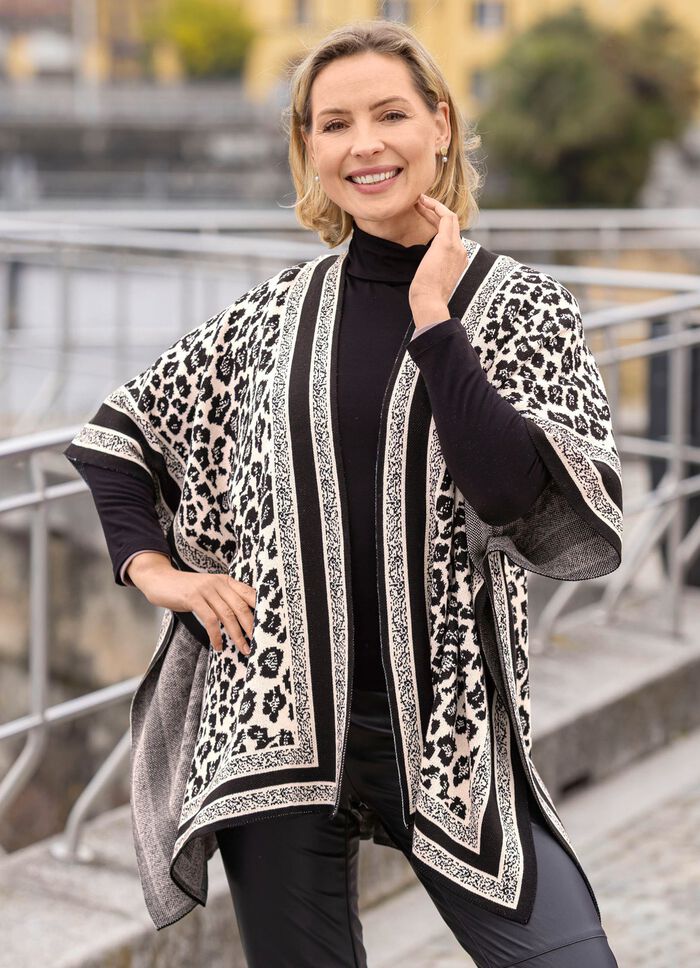 Poncho in jacquardmotief 