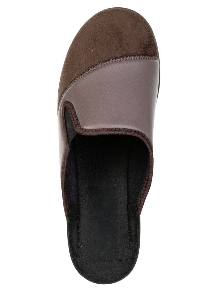 Comfortabele herenpantoffels, breedte H, met elastische band BRAUN