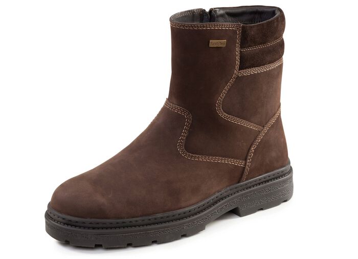 GINO GALANTE, gevoerde herenlaarzen, winterschoenen, met lamsvacht BRUIN