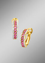 Opvouwbare oorringen met robijnen