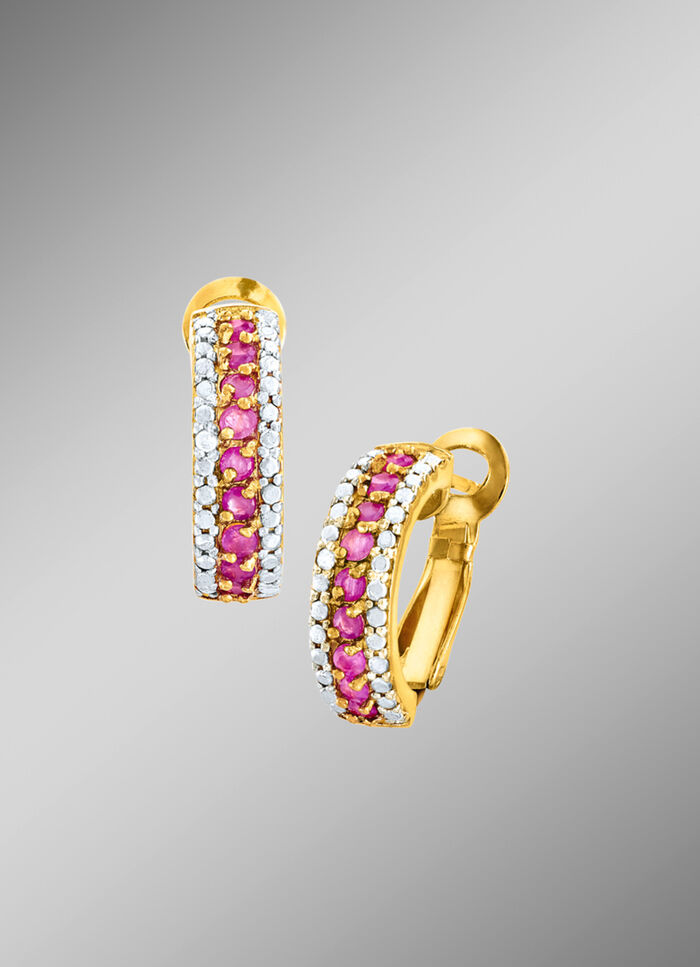 Opvouwbare oorringen met robijnen