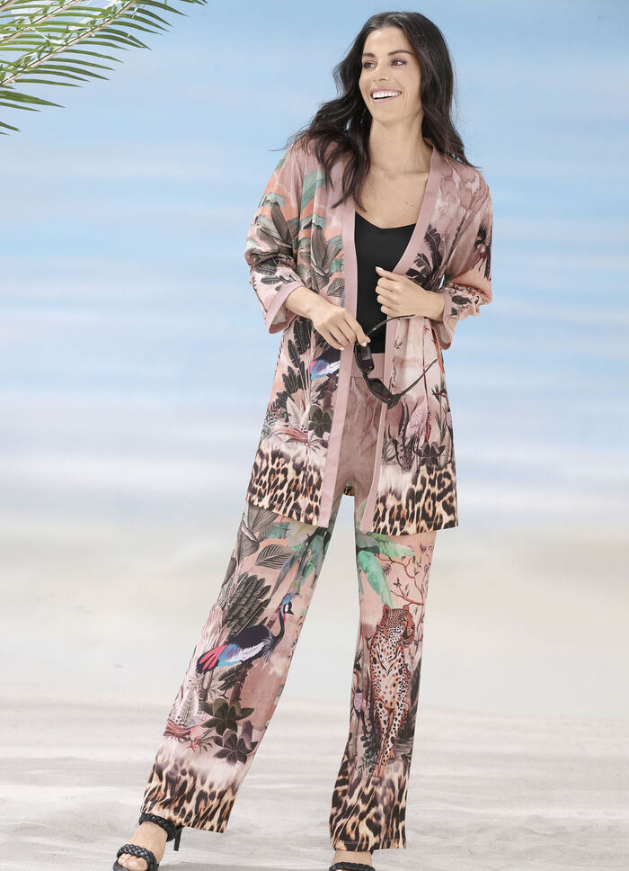 Laurina blousejasje met briljant kleurenprintdesign 