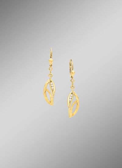 Gouden oorbellen met zirkonia 