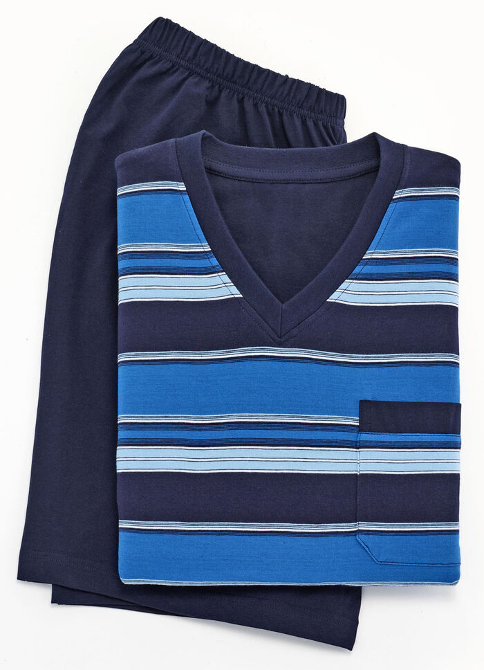 Tweepak korte broeken met V-hals en borstzakje 