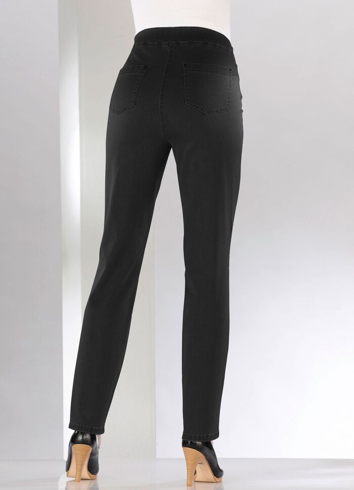 Jeans met hoge taille in slip-on model 