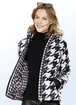 Functioneel kort jasje met pied-de-poule-motief 