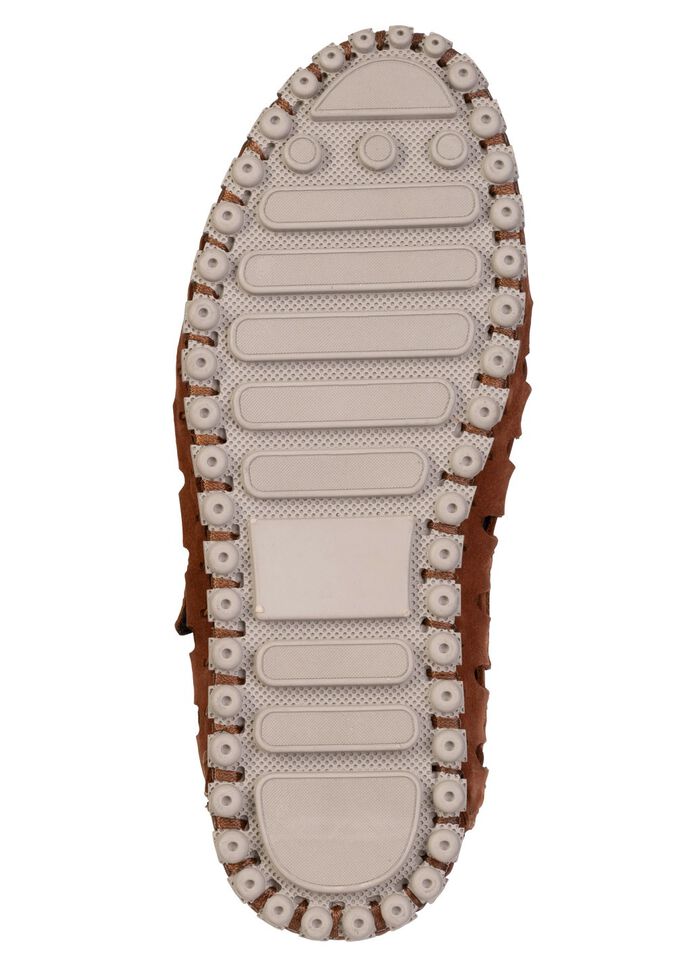 Zomerse herenpantoffels met uitneembaar voetbed BRAUN