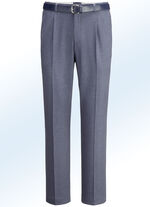 Gemêleerde broek in 4 kleuren met plooien ROOKBLAUW