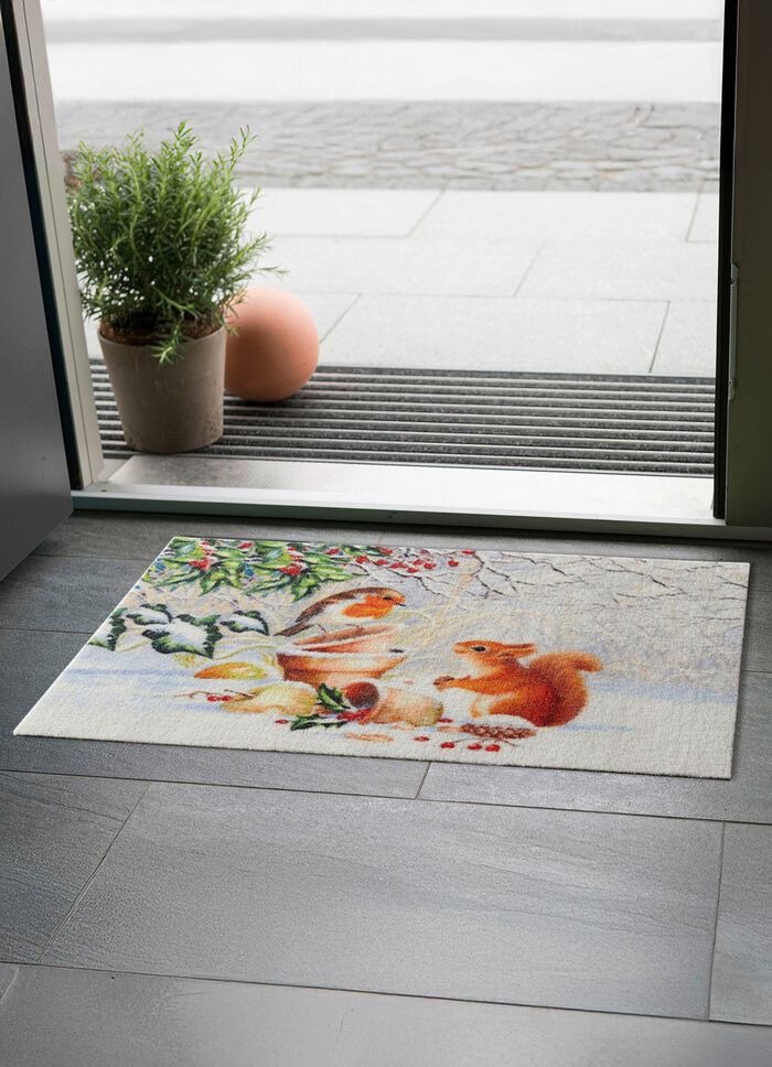 Deurmat eekhoorn met vogel 