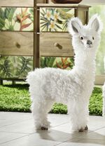 Alpaca's met pluizig nepbont WIT