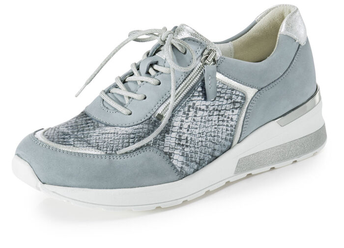 Waldläufer, comfortabele dames veterschoenen, breedte H, met uitneembaar voetbed BLAUW MATZILVER