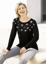 Overhemd met decoratieve paillettenversiering 