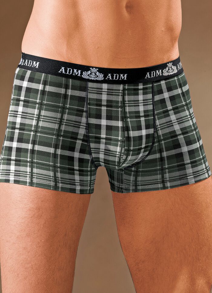 Set van vier broekjes van fijne jersey, geruit 