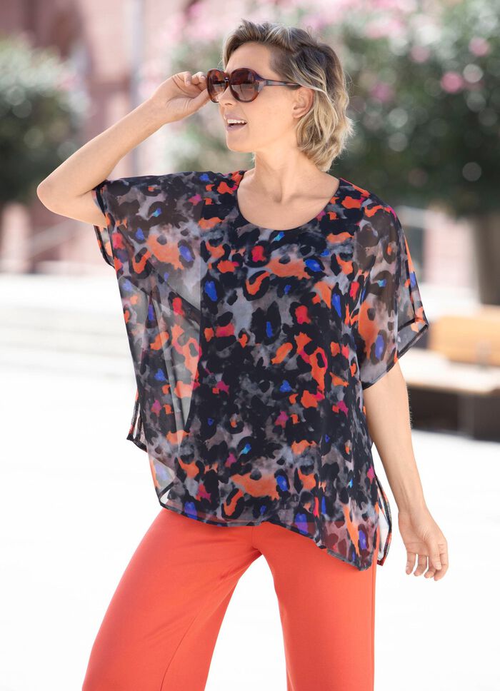 Dubbellaags overhemd met chiffon-sprei 