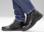 GINO GALANTE, gevoerde herenlaarzen, winterschoenen, met rits ZWART