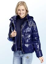 Kort donsjack met afneembare capuchon 