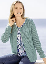 Vest van mesh-breisel JADE GROEN