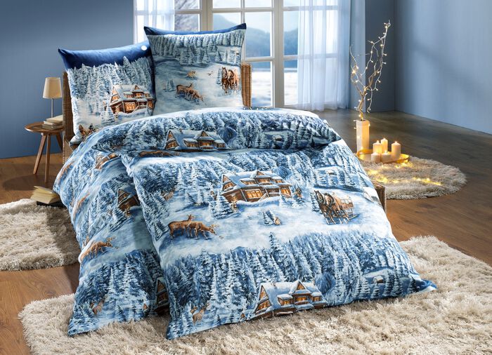 Beddengoedset aan beide zijden bedrukt in vlaskwaliteit 