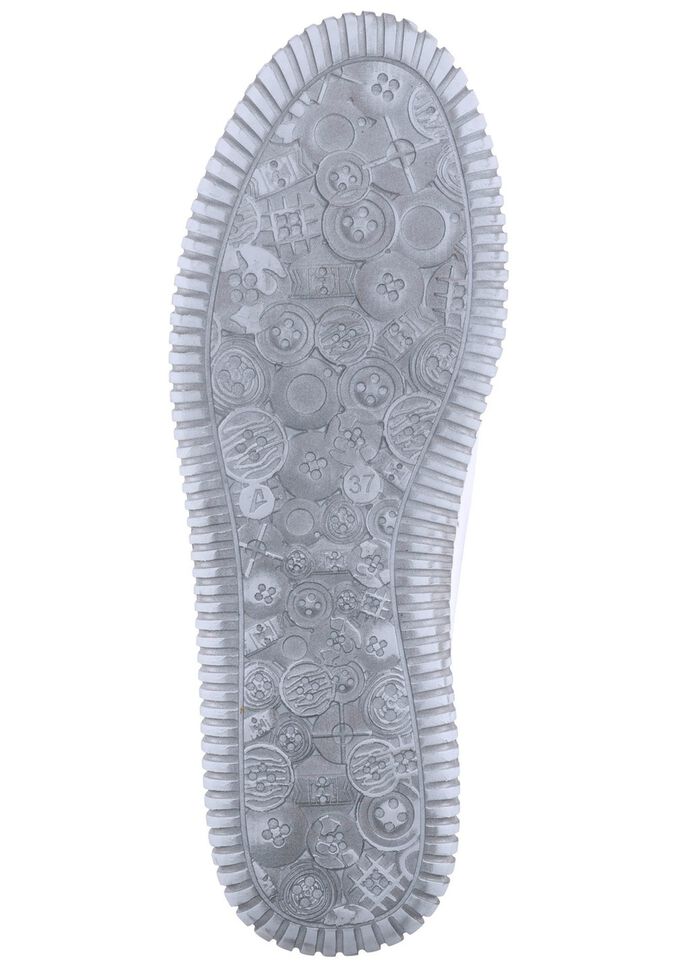 Gemini pantoffels van rundnappaleer met decoratieve oogjes WIT