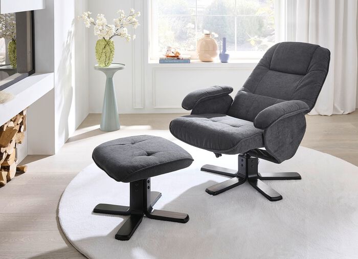Relaxstoel met kruk 