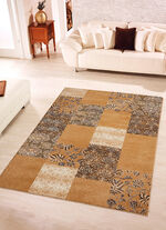 Geweven bruggen en tapijten in patchwork-design BEIGE