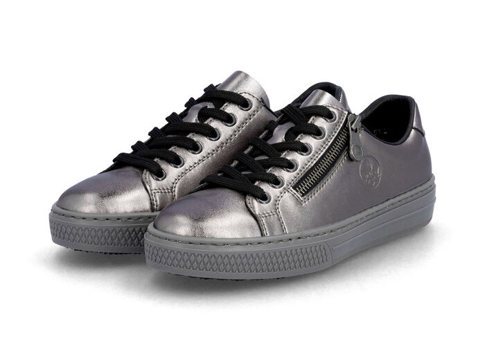 Rieker, modieuze damessneakers, met rits OUD ZILVER