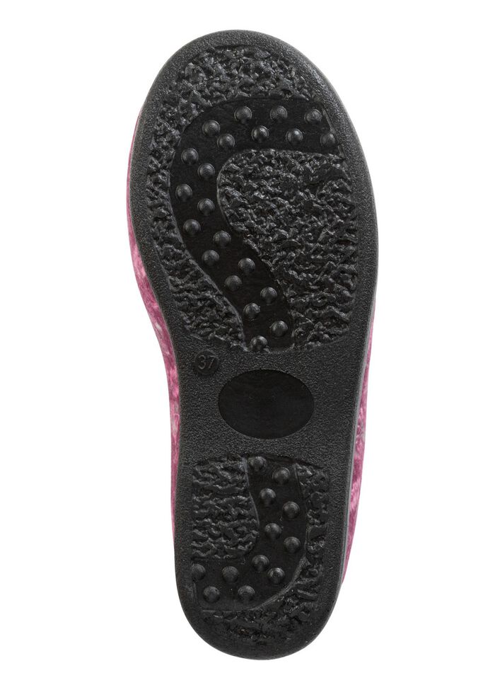 Warme damespantoffels, breedte H, met wol 