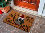 Kokos deurmat met uilenmotief 