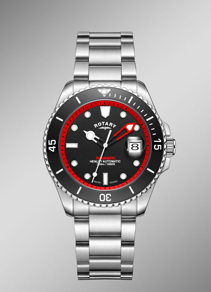 Rotary Henley Seamatic automatisch duikhorloge met roestvrijstalen kast 