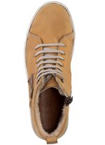 ELENA EDEN veterlaarsje van nubuckleer, met leren applicatie 