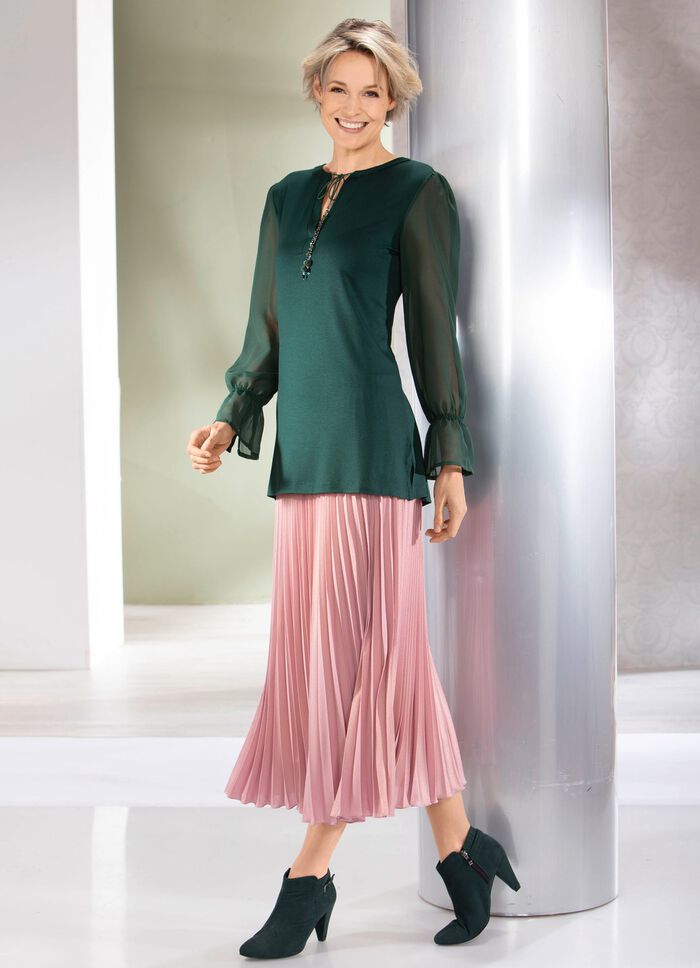 Subtiel glinsterende geplooide rok 