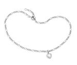 Delicaat Figaro enkelbandje met hartje hanger 