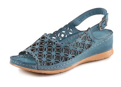 Gemini sandaal van geperforeerd nappaleer met reli&euml;f 